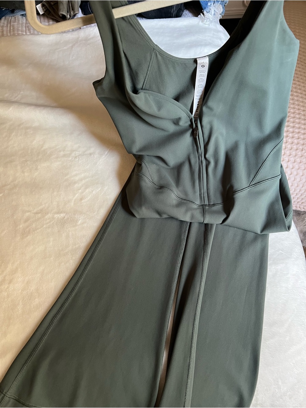 lululemon athletica Women’s Olive Green Front-Zip One-Piece - Picture 3 of 5